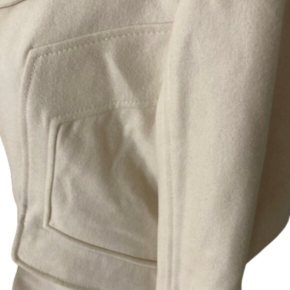 Guess Trench Coat NWOT Wool Off-White Lined Double Breasted w Collar, size XL - Picture 4 of 13